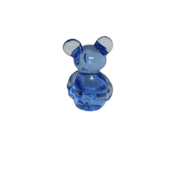 🐨🐼💙Koala Panda Bear Art Glass Figurine Paperweight Blue Vintage Home Decor - Picture 3 of 16
